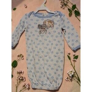Quiltex Baby Boy Sleep Gown Charming Little Guy Dog Paw Print 6-9 Months